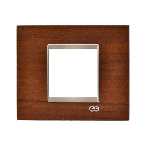 Rama decorativa lemn 2 module walnut/bej metalic