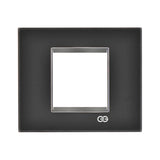 Rama decorativa sticla 2 module negru/crom