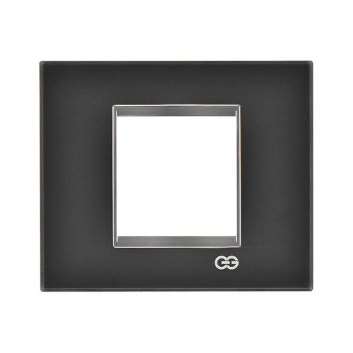 Rama decorativa sticla 2 module negru/crom