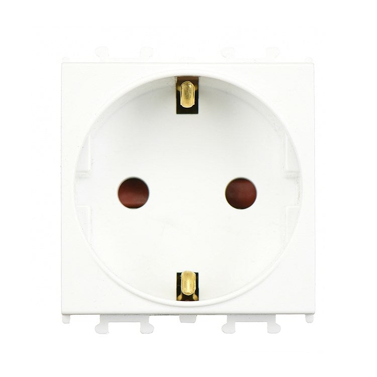 Priza cu CP alb 2 module