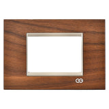 Rama decorativa lemn 3 module walnut/bej metalic