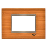 Rama decorativa lemn 3 module bambus/ bej metalic