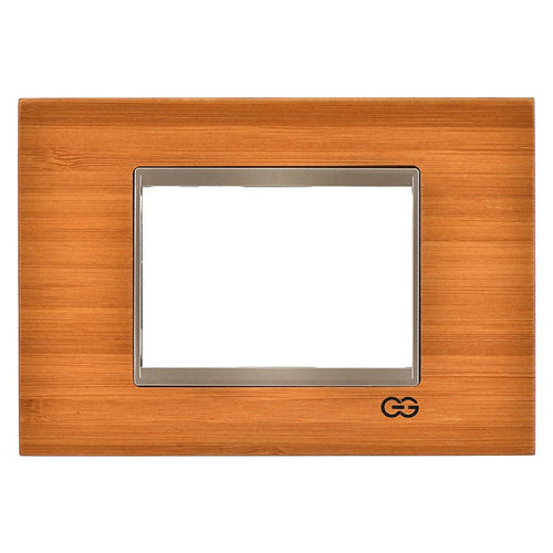Rama decorativa lemn 3 module bambus/ bej metalic