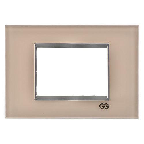 Rama decorativa sticla 3 module maro/crom