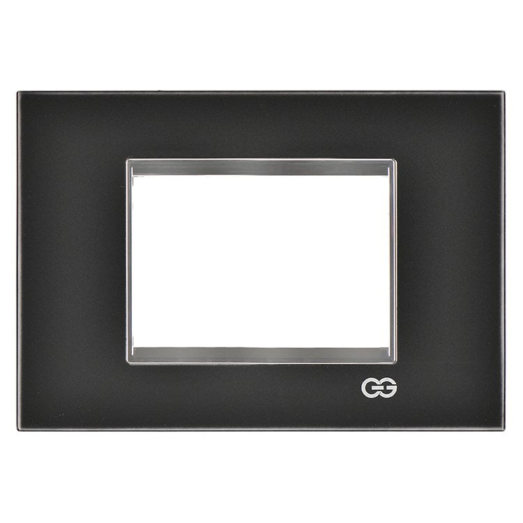 Rama decorativa sticla 3 module negru/crom