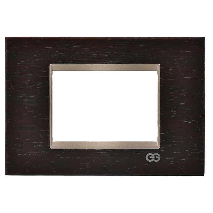 Rama decorativa lemn 3 module wenge/ bej metalic