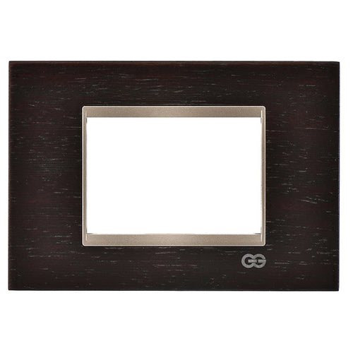 Rama decorativa lemn 3 module wenge/ bej metalic