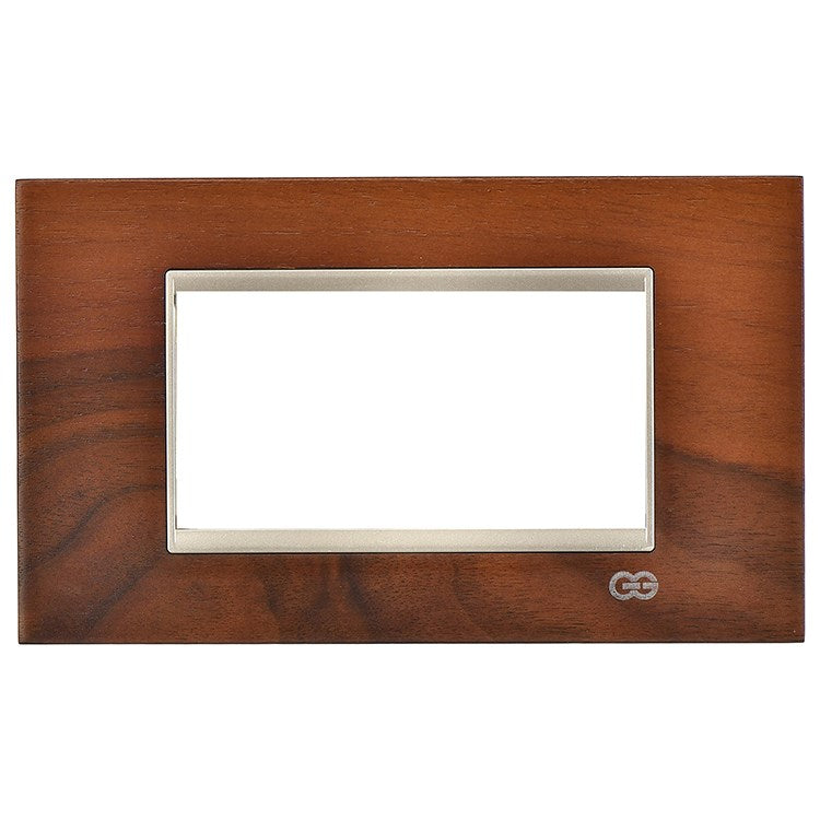 Rama decorativa lemn 4 module walnut/bej metalic