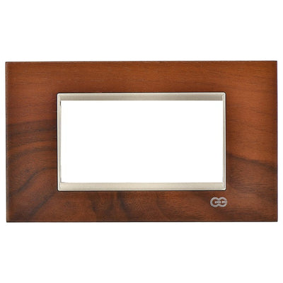 Rama decorativa lemn 4 module walnut/bej metalic