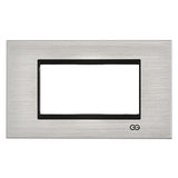 Rama decorativa inox 4 module argintiu/negru