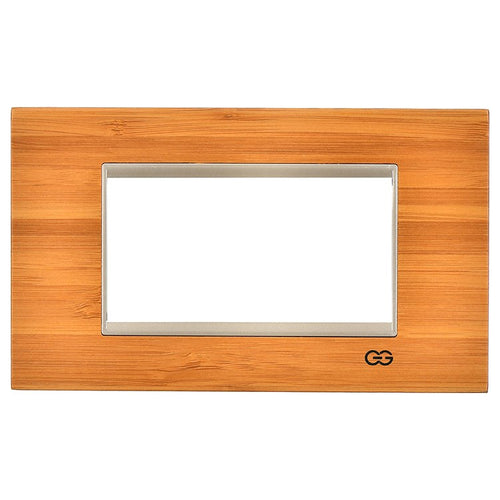 Rama decorativa lemn 4 module bambus/ bej metalic