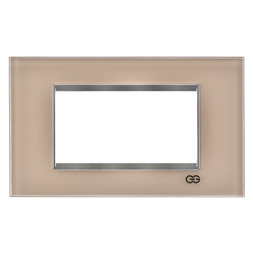 Rama decorativa sticla 4 module maro/crom
