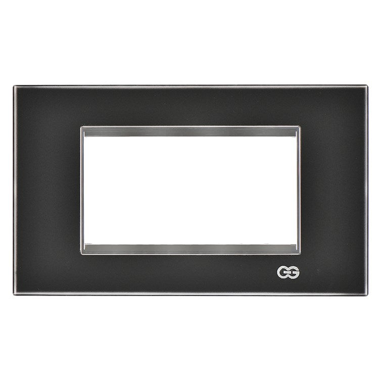 Rama decorativa sticla 4 module negru/crom