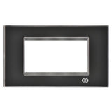 Rama decorativa sticla 4 module negru/crom