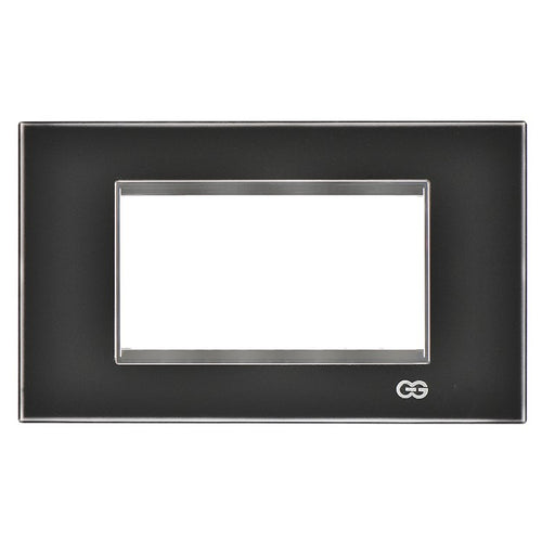 Rama decorativa sticla 4 module negru/crom