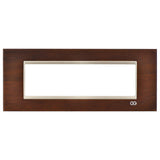 Rama decorativa lemn 7 module walnut/bej metalic
