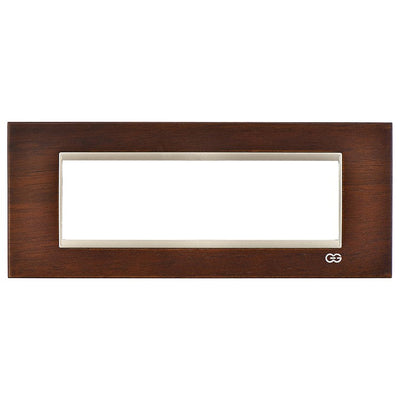 Rama decorativa lemn 7 module walnut/bej metalic