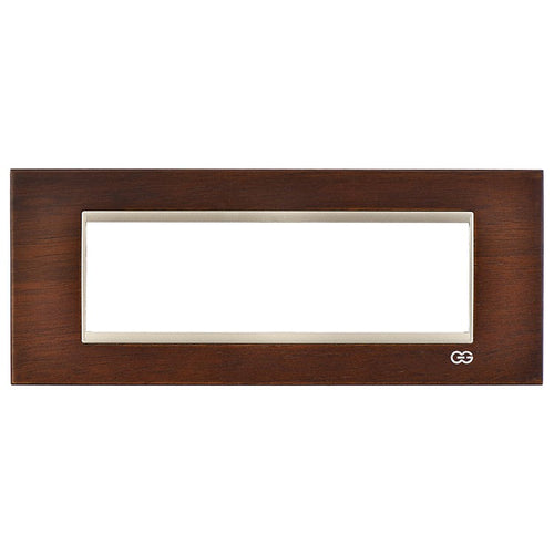 Rama decorativa lemn 7 module walnut/bej metalic