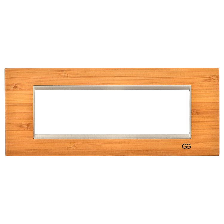 Rama decorativa lemn 7 module bambus/ bej metalic