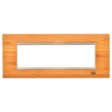 Rama decorativa lemn 7 module bambus/ bej metalic
