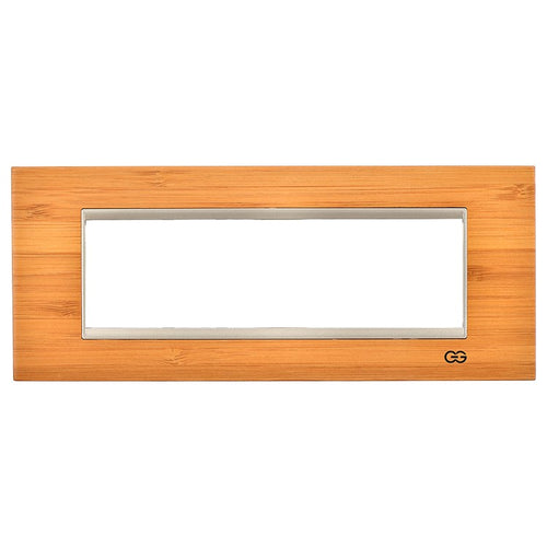 Rama decorativa lemn 7 module bambus/ bej metalic