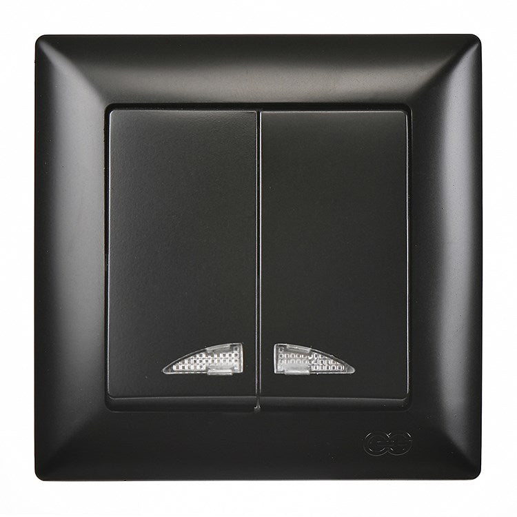 Intrerupator Dublu cu Led Fume VISAGE