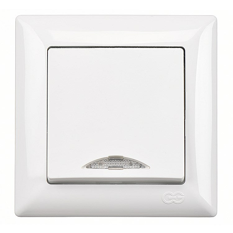 Intrerupator Alb cu LED VISAGE