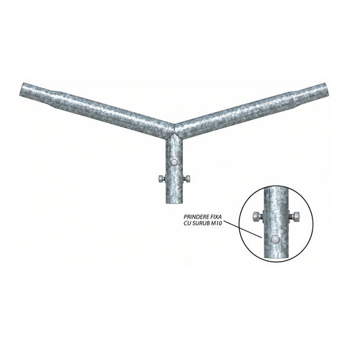 Brat dublu 180° 2x200cm pentru stalp octogonal