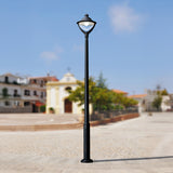 Stalp modern Fumagalli EKTOR negru 4 metri cu felinar BEPPE LED