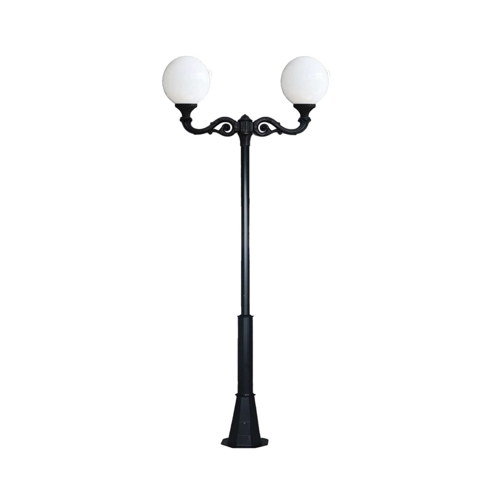 Stalp decorativ M008 cu brat dublu ADAM si felinar Fumagalli GLOB