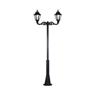 Stalp decorativ M008 cu brat dublu ADAM si felinar Fumagalli NOEMI