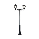 Stalp decorativ M008 cu brat dublu ADAM si felinar Fumagalli TOBIA