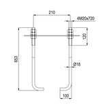 Set prezoane fixare pentru stalp octogonal 9, 10 si 11 metri