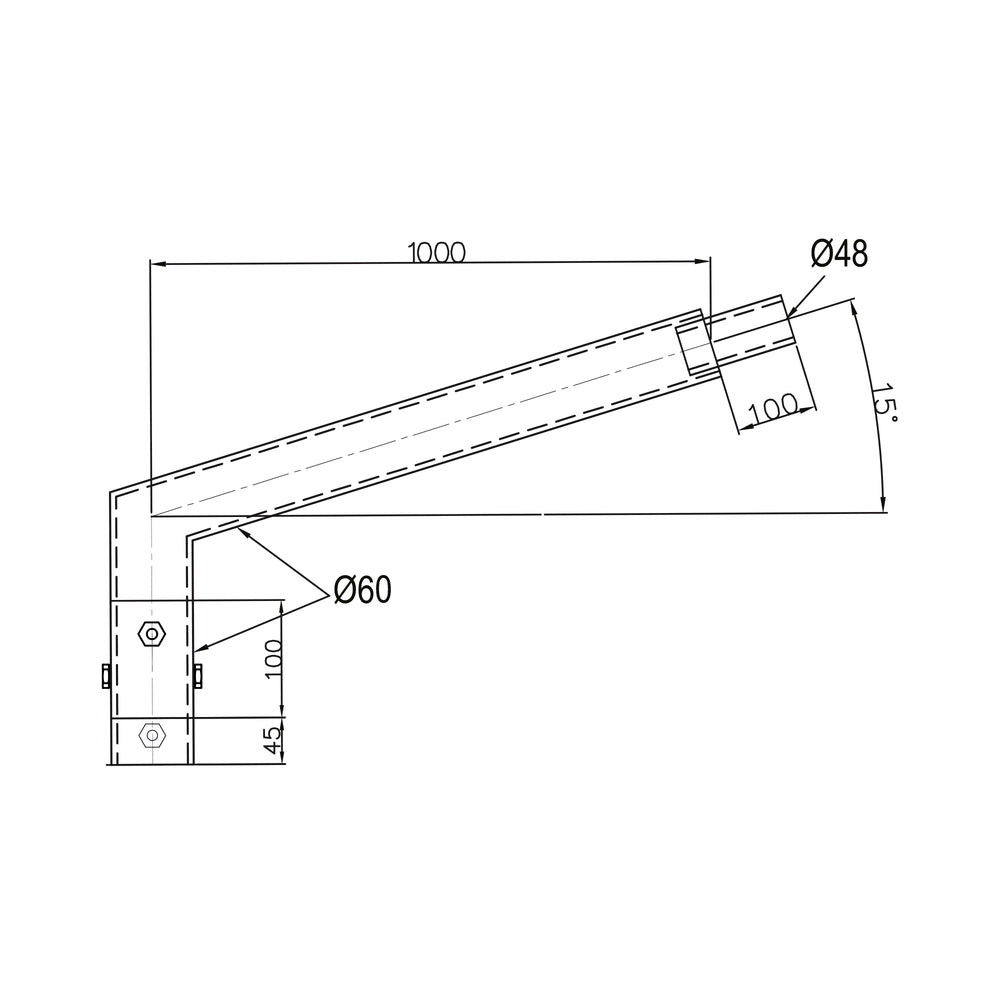 Brat simplu 100cm pentru stalp octogonal