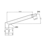Brat simplu 100cm pentru stalp octogonal