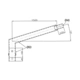 Brat simplu 150cm pentru stalp octogonal