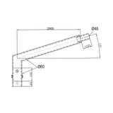 Brat simplu 200cm pentru stalp octogonal