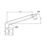 Brat simplu 50cm pentru stalp octogonal