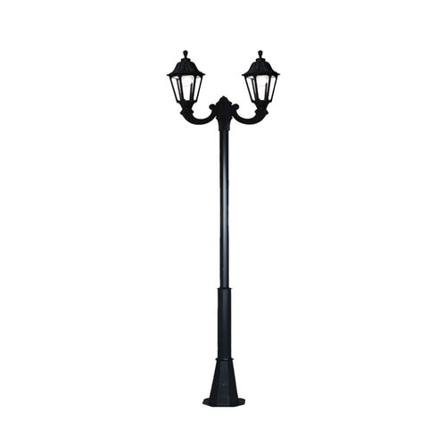 Stâlp decorativ M008 de 3 m cu braț dublu OFIR și felinar Fumagalli NOEMI