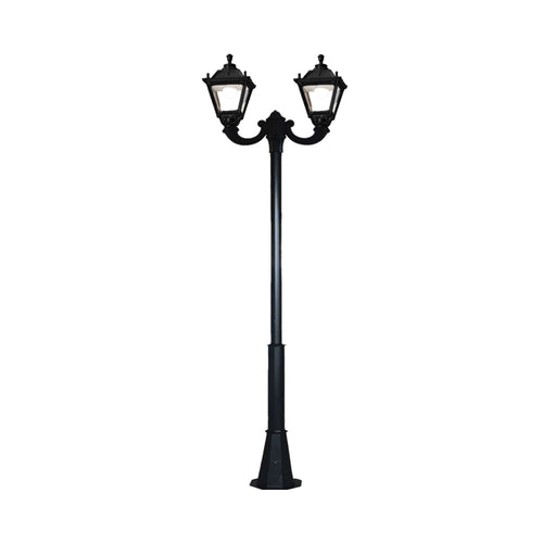 Stâlp decorativ M008 de 3 m cu braț dublu OFIR și felinar Fumagalli TOBIA